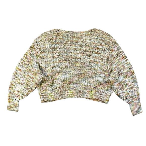 Free People Rainbow Highland V-neck Cropped Sweater - XS - Picture 5 of 5